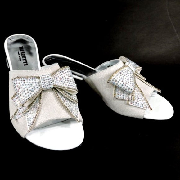 MARZETTI WOMEN'S WHITE SUEDE MULES - Picture 1 of 7